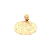 Load image into Gallery viewer, 18K Gold Pendant Round Dragon Lucky Charm - Rafant