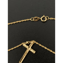 Load image into Gallery viewer, 18K Gold Necklace Chain 18 inches with Cross Pendant 1.31 grams - Rafant
