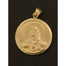 Load image into Gallery viewer, 18K Gold Pendant Religious Round Mother Mary Jesus Christ 2.83 grams - Rafant