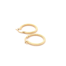 Load image into Gallery viewer, 18K Yellow Gold Earrings Hoops Small Textured 1.22 grams - Rafant