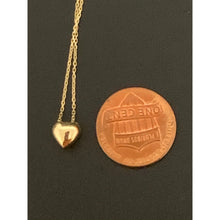 Load image into Gallery viewer, 18K Gold Necklace Chain 16.5 inches with Puffed Heart Pendant Charm 1.69 grams - Rafant