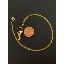 Load image into Gallery viewer, 18K Gold Necklace Chain 18 inches with Moon Star Circle Ball Pendant 1.96 grams - Rafant
