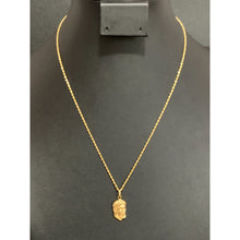Load image into Gallery viewer, 18K Saudi Gold Necklace Rope Chain 17.75" with Jesus Christ Face Pendant - Rafant