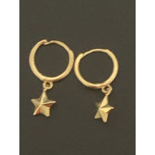 Load image into Gallery viewer, 18K Gold Earrings Hoops Star Charm 1.22 grams Small - Rafant