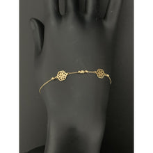 Load image into Gallery viewer, 18K Gold Bracelet Flower Beads Charm 7 inches plus one inch Extension 1.53grams - Rafant