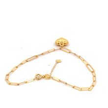 Load image into Gallery viewer, 18K Yellow Gold Bracelet Paperclip Heart Charm 1 gram 6.5 inches plus 1 inch - Rafant