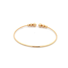 Load image into Gallery viewer, 18K Yellow Gold Bracelet Bangle Flexible Cuff Balls Size 6.25 inches - Rafant