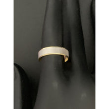Load image into Gallery viewer, 18K Gold Ring Wedding Band Two Tone Yellow White 2.68 grams S 7.25 - Rafant