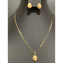 Load image into Gallery viewer, 18K Gold Necklace Chain 18 inches with Woman Lady Pendant Earrings Sets 2.80 grams - Rafant