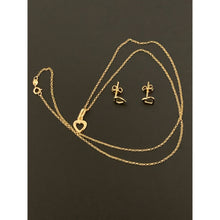 Load image into Gallery viewer, 18K Gold Necklace Chain 17.75" w/Heart Pendant and Earrings Set - Rafant