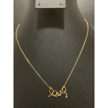 Load image into Gallery viewer, 18K Gold Necklace Chain 16.5 inches Love Charm Cubic Zirconia 2.21 grams - Rafant