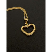 Load image into Gallery viewer, 18K Gold Necklace Chain 18 inches with Open Heart Pendant 1.23 grams - Rafant