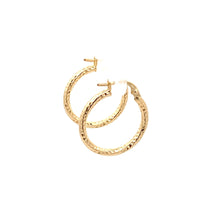 Load image into Gallery viewer, 18K Gold Earrings Hoops Textured Small - Rafant