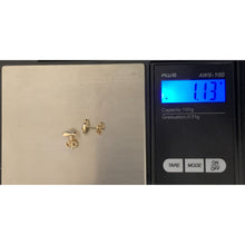 Load image into Gallery viewer, 18K Gold Earrings Stud Heart Small Lightweight 1.13 grams Two Tone - Rafant