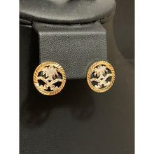 Load image into Gallery viewer, 18K Gold Earrings Stud Round Circle 2.27 grams White Yellow Gold - Rafant