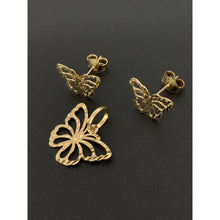 Load image into Gallery viewer, 18K Gold Earrings Pendant Butterfly Sets 1.92 grams - Rafant