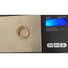 Load image into Gallery viewer, 18K Gold Ring Seven Days Tricolor White Yellow Rose 2.23 grams Size 5.5 - Rafant