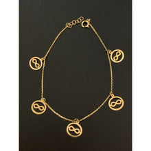 Load image into Gallery viewer, 18K Gold Bracelet with Infinity Charms 6.5" plus 0.5" extensions - Rafant