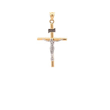 Load image into Gallery viewer, 18K Gold Pendant Cross Religious White Yellow Gold 1.17 grams Jesus Christ - Rafant
