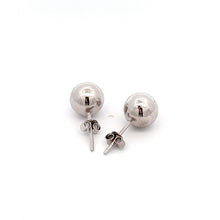 Load image into Gallery viewer, 18K White Gold Earrings Stud Balls Polished - Rafant