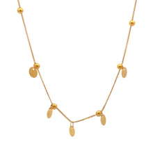 Load image into Gallery viewer, 18K Gold Necklace Chain  17.5 inches Discs Bead Charms 0.85 grams - Rafant