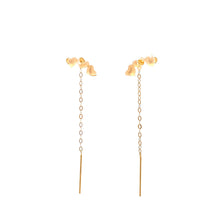 Load image into Gallery viewer, 18K Yellow Gold Earrings Heart Threaders Very Tiny 0.26 grams - Rafant