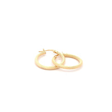 Load image into Gallery viewer, 18K Yellow Gold Earrings Hoops Small Textured 1.22 grams - Rafant