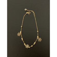 Load image into Gallery viewer, 18K Gold Bracelet 7 inches plus 1" Flower Charms Cubic Zirconia 1.98 grams - Rafant