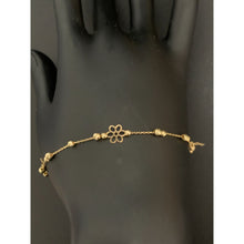 Load image into Gallery viewer, 18K Gold Bracelet 7 inches plus 1" Flower Charms Cubic Zirconia 1.98 grams - Rafant
