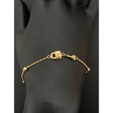 Load image into Gallery viewer, 18K Gold Bracelet Key Lock Bead Charms Size 6.5 inches plus one inch extension 2.61 grams - Rafant