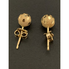 Load image into Gallery viewer, 18K Saudi Gold Stud Earrings Frosted Balls - Rafant