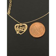 Load image into Gallery viewer, 18K Gold Necklace Chain 16.5 inches Heart Music Keys Pendant 1.82 grams - Rafant