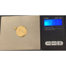 Load image into Gallery viewer, 18K Gold Pendant Religious Round Mother Mary Jesus Christ 2.83 grams - Rafant