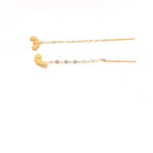 Load image into Gallery viewer, 18K Yellow Gold Earrings Heart Threaders Very Tiny 0.26 grams - Rafant