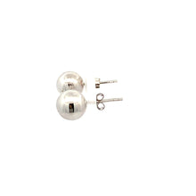 Load image into Gallery viewer, 18K White Gold Earrings Stud Balls Polished - Rafant