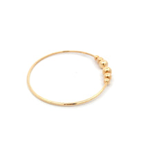 Load image into Gallery viewer, 18K Yellow Gold Bracelet Bangle Flexible Cuff Balls Size 6.25 inches - Rafant