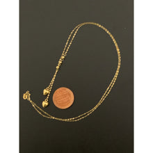 Load image into Gallery viewer, 18K Gold Necklace Chain 18 inches with Puffed Heart Charms Beads 1.15 grams - Rafant