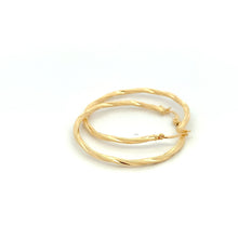 Load image into Gallery viewer, 18K Yellow Gold Earrings Hoops Spiral Large 1.75 grams - Rafant