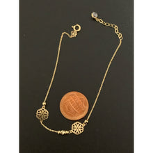 Load image into Gallery viewer, 18K Gold Bracelet Flower Beads Charm 7 inches plus one inch Extension 1.53grams - Rafant