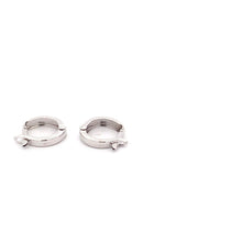 Load image into Gallery viewer, 18K White Gold Earrings Hoops Very Small Tiny Huggies 1.11 grams - Rafant