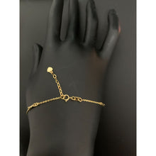 Load image into Gallery viewer, 18K Gold Bracelet Heart Bar Charms 7.25 inches 1.92 grams - Rafant