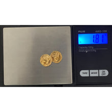 Load image into Gallery viewer, 18K Gold Earrings Stud Mother Mary 1.81 grams - Rafant