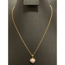Load image into Gallery viewer, 18K Gold Necklace Chain Rolo 17.75 inches Heart Pendant Two Tone 2.05 grams - Rafant