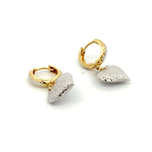 Load image into Gallery viewer, 18K Gold Earrings Puffed Heart Dangle White Yellow Gold - Rafant