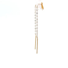 Load image into Gallery viewer, 18K Gold Earrings Butterfly Threader Very Tiny 0.24 grams - Rafant