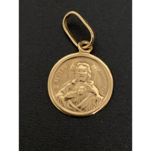 Load image into Gallery viewer, 18K Gold Pendant Round Jesus Christ 0.62 grams Very Small - Rafant