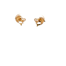 Load image into Gallery viewer, 18K Gold Earrings Stud Heart Dolphin Small 1.07 grams Small - Rafant