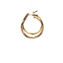 Load image into Gallery viewer, 18K Gold Earrings Hoops Textured Small 1.09 grams - Rafant