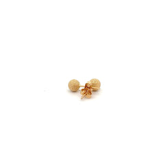 Load image into Gallery viewer, 18K Gold Earrings Stud Balls Frosted Small 1.55 grams - Rafant