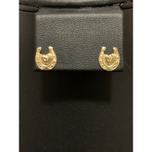 Load image into Gallery viewer, 18K Gold Earrings Stud Horseshoe 1.23 grams - Rafant